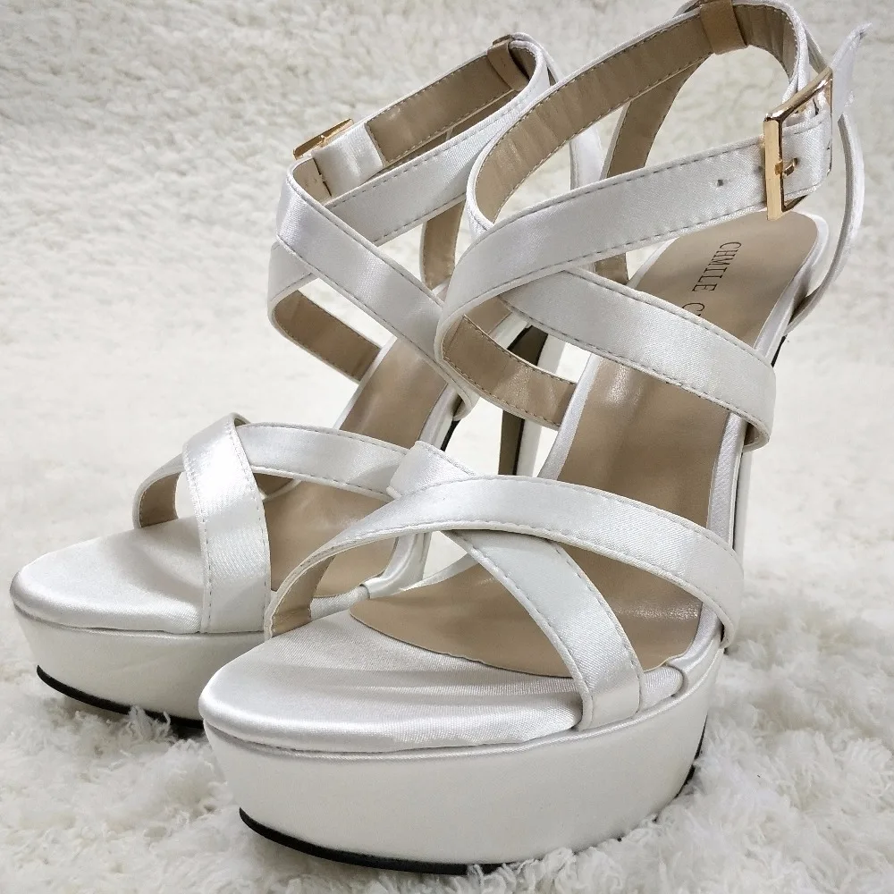 CHMILE CHAU/пикантная атласная обувь для вечеринок; женские босоножки на высоком каблуке-шпильке с пряжкой и ремешком на лодыжке; zapatos mujer; 3463SL-A5