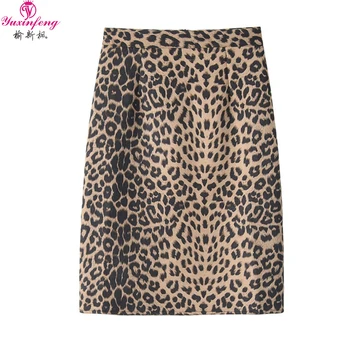 

Yuxinfeng 2019 Women Leopard Skirt Back Slit Spring Summer Lady Sexy Pencil Skirt High Waist Styles Print Vintage Suede Skirts