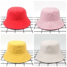 Рыбацкая шляпа женская простая решетка двухсторонняя шапка для раковины мужская летняя уличная Солнцезащитная шляпа пара шляпа мужская Панама шапочки