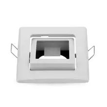 CE RoHs цинковый сплав квадратный белый серебряный встраиваемый регулируемый светодиодный потолочная люстра MR16 GU10 лампа светильник держатель