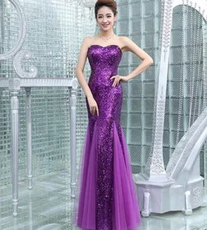 Robe de soiree, светоотражающее платье, вечернее платье, сексуальное, Русалка, без бретелек, на шнуровке, с блестками, длинное, Vestidos de festa, платья для выпускного вечера - Цвет: purple