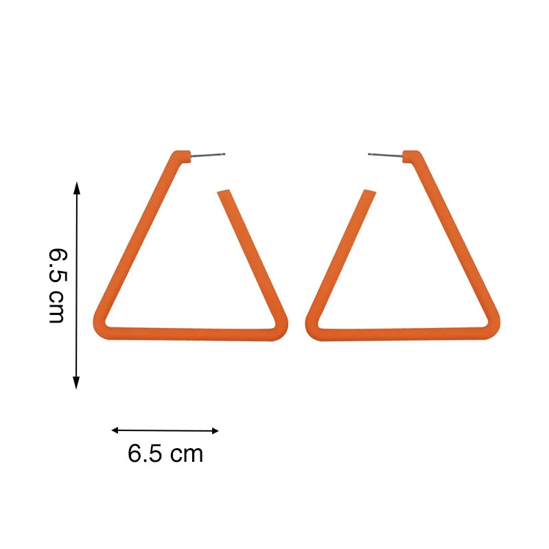Большие серьги в форме треугольника, женские серьги, яркие цвета, акриловая Геометрическая, треугольная, большие массивные серьги, вечерние ювелирные изделия, подарки - Окраска металла: orange