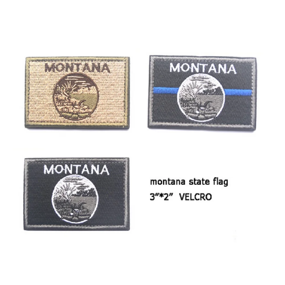 

3D embroidery magic stickers U.S.A Flag of MONTANA nebraska state patch Flag of Indiana embroidery armband Cloth patch Badges