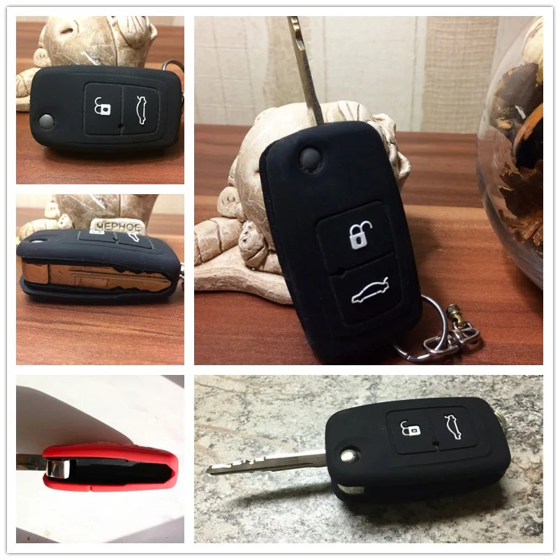 Silicone remote key flip cover case fob for CHERY M11 A13 A3 A5 E5 TIGGO TENGO FULWIN COWIN EASTA CIELO CHANCE NICHE SHEEL