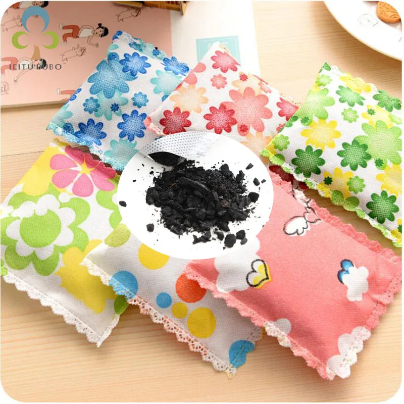 

Car Home Bamboo Charcoal Activated Carbon Air Freshener Car Home Air Purifying Odor Deodorant Bag Randomly shoe holders TDJ