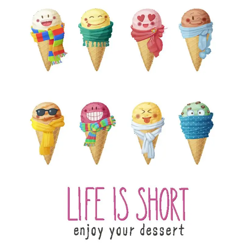 

Lovely Ice Cream Food DIY Wall Stickers Decals Waterproof Vinyl Removable Wall Mural Art Window Living Room Wall Decor