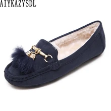 AIYKAZYSDL/сезон осень-зима; женская теплая обувь из искусственного меха и плюша; водонепроницаемые Мокасины с бахромой; лоферы; кроссовки; удобная обувь на плоской подошве; Размеры 35-41