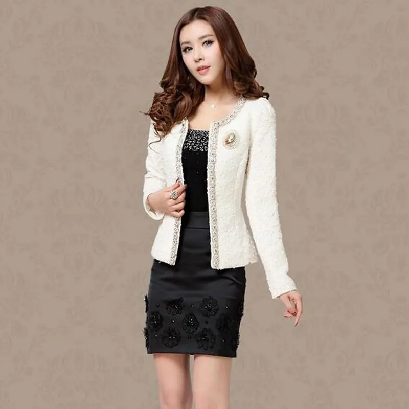 2019 الربيع الخريف النساء الحلل و السترات دعوى فقرة قصيرة ضئيلة صغيرة عبق الرياح سترة زائد حجم 3XL أبلى