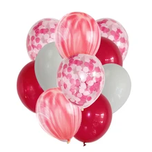 

12" Red Marble Balloons Bouquet Red White Confetti Balloon for Party Baby 1st Birthday Wedding Party Decoration DIY baby shower