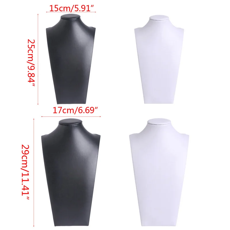  JAVRICK PU Leather Neck Props Jewelry Necklace Pendant Neck Model Display Stand Holder