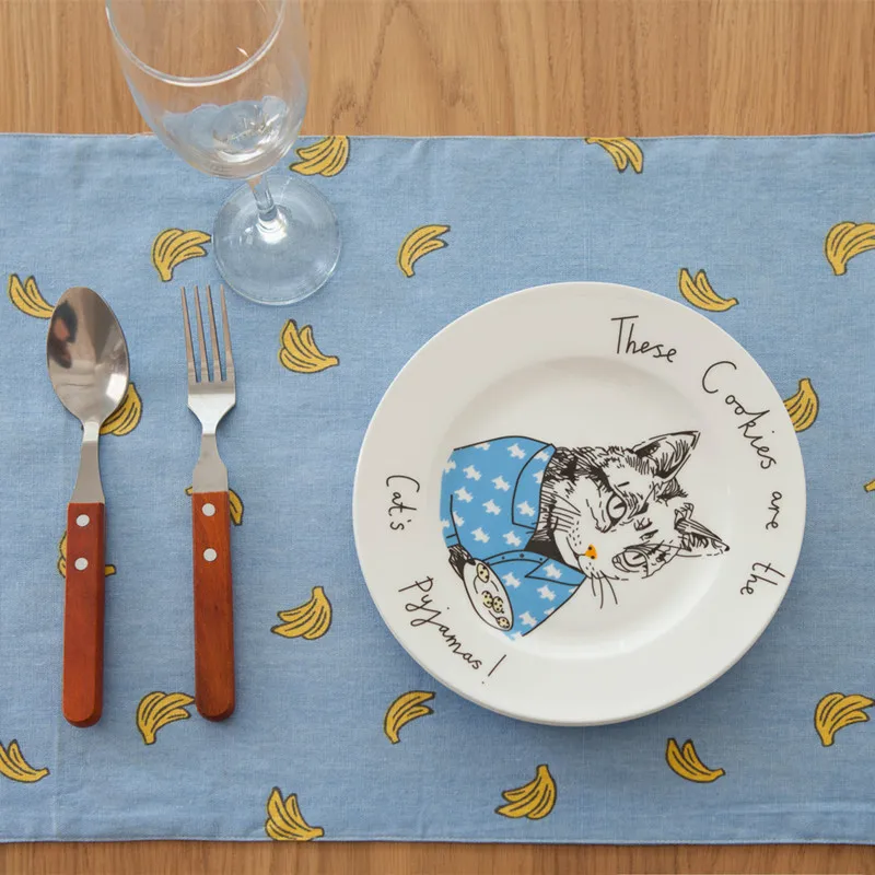 الشحن مجانا الموز الأزرق القماش تحديد الموقع الكوستر سادة العزل كأس القهوة الشاي المطبخ رف الفردية لجدول