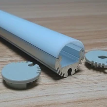 Круглая светодиодная алюминиевая полоса профиль с крышкой и торцевыми колпачками, зажимы для светодиодной ленты украшения 2 м/шт