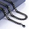 Stainless Steel 3.5mm / 5mm / 7mm Cuban Chain Black Waterproof Men's and Women's Necklace Jewelry ► Photo 3/4