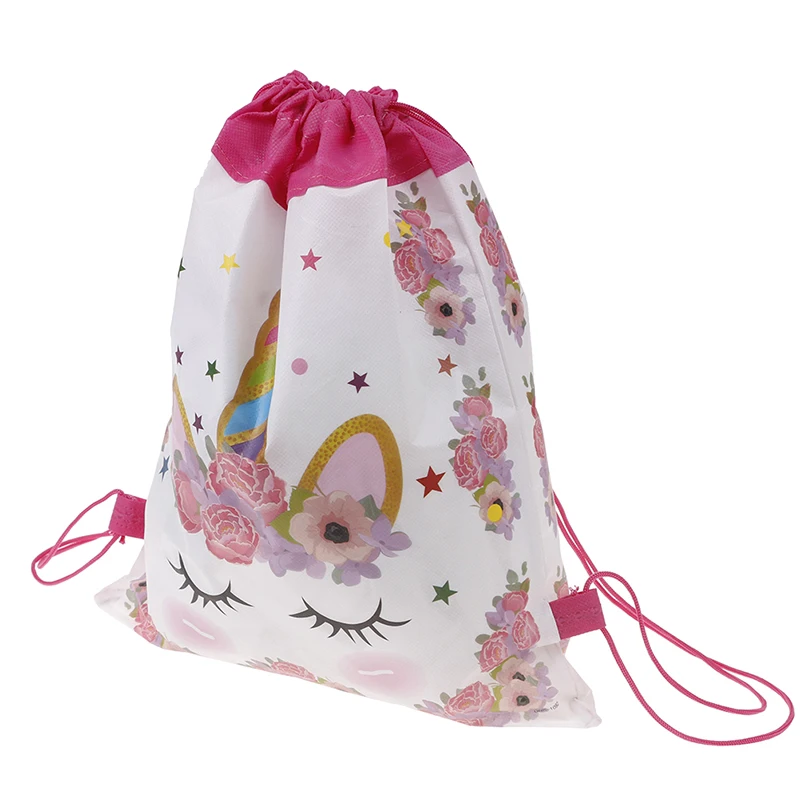 

Cartoon School Backpacks Children Birthday Party Favors Unicorn Drawstring bag for Girls Travel Storage Package