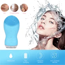 Перезаряжаемый Водонепроницаемый мини Электрический силиконовый щетка для чистки лица Глубокая чистка звуковая вибрация очиститель лица Массажер 43