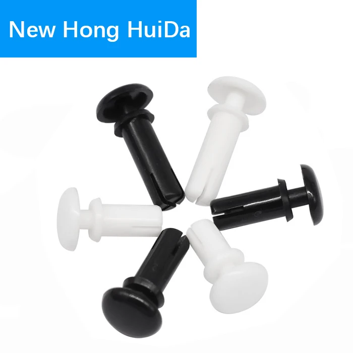 

120Pcs Diameter 2.7mm Nylon Plastic R Type Expansion Rivet Nut Buckle Clip for Computer PCB Mother Board Black White