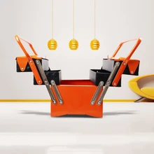 Металлический ящик для инструментов, железный портативный многофункциональный складной ящик для инструментов, для домашнего обслуживания, чехол для инструментов электрика, большое хранилище