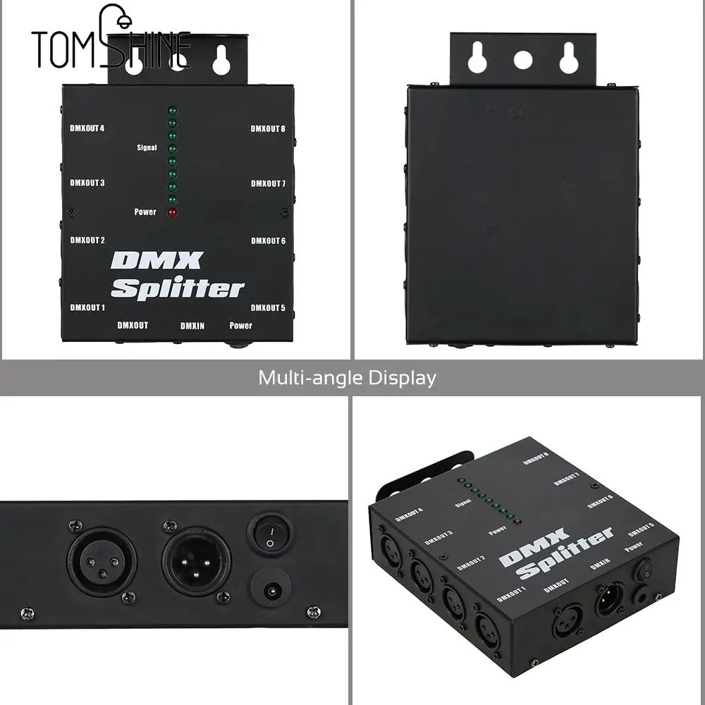 DMX512 светильник сценический светильник s разделитель усилителя сигнала 8 способ DMX Дистрибьютор KTV сценический светильник усилитель сигнала UK/US/EU штекер