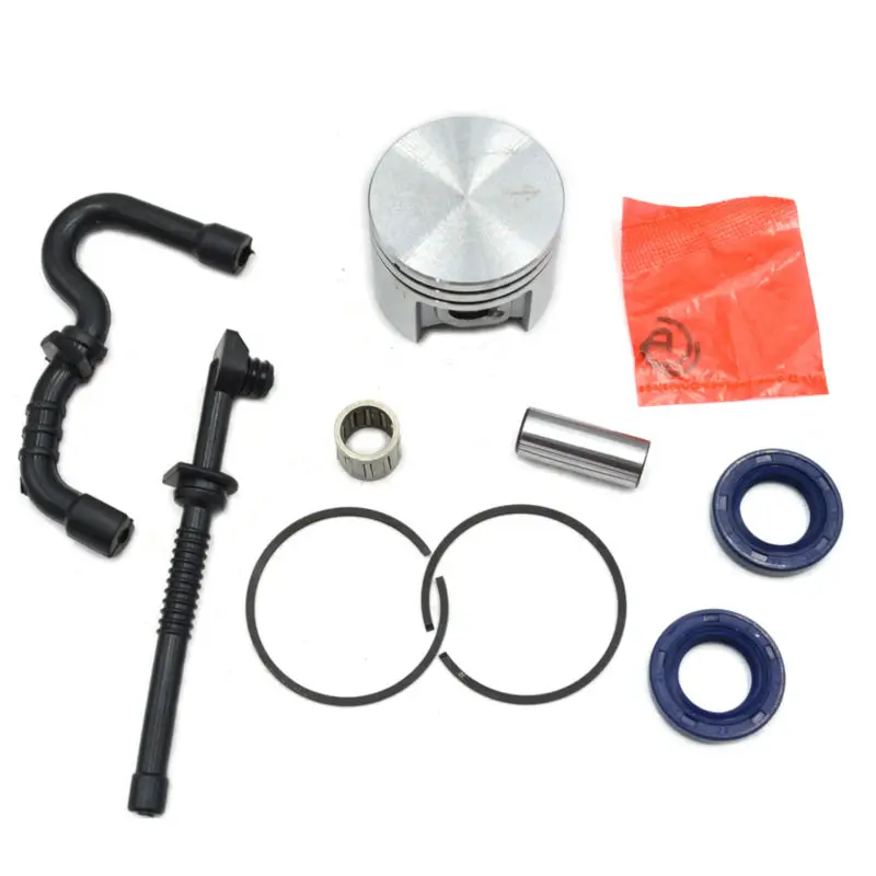

MS180 Chainsaw Piston Kit with Needle Bearing Rings and Fuel Oil Hose Pipes Oil Seal Set for Stihl Saw Spare Parts Replacement