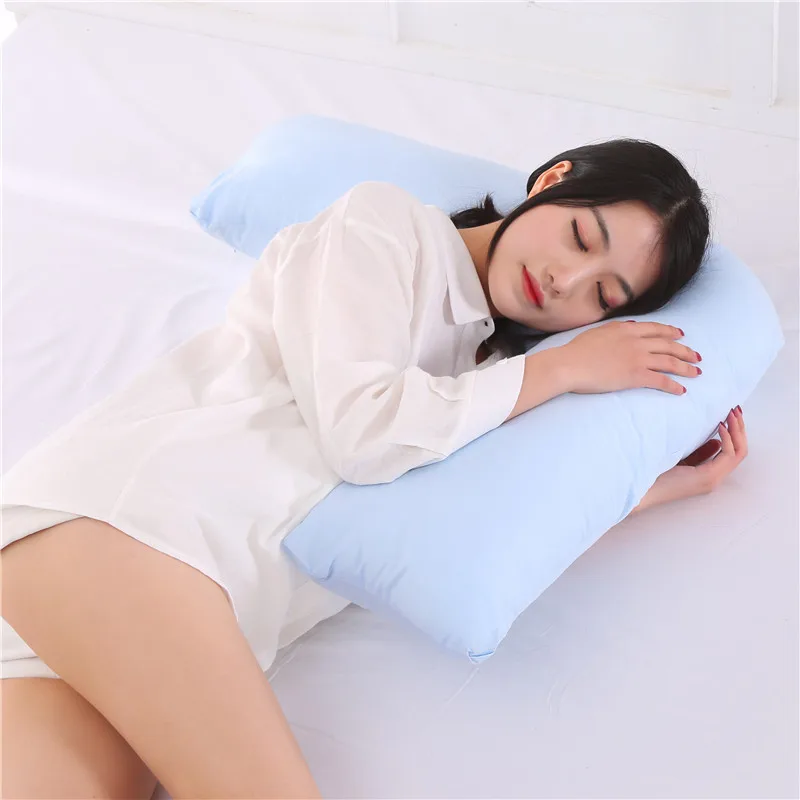Подушка для поддержки сна для беременных женщин подушка для тела мягкая хлопковая беременность боковые шпалы V форма - Цвет: Blue