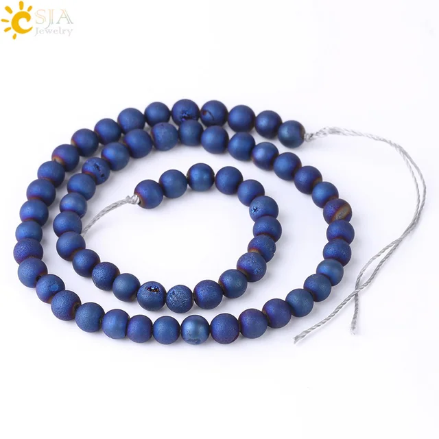 CSJA-Cuenta de piedra Natural suelta para fabricación de joyas, cuentas minerales de cuarzo de cristal en bruto, collares de pulseras DIY F545, 6, 8, 10, 12 y 14mm CSJA-Cuenta de piedra Natural suelta para fabricación de joyas, cuentas minerales de cuarzo de cristal en bruto, collares de pulseras DIY F545, 6, 8, 10, 12 y 14mm