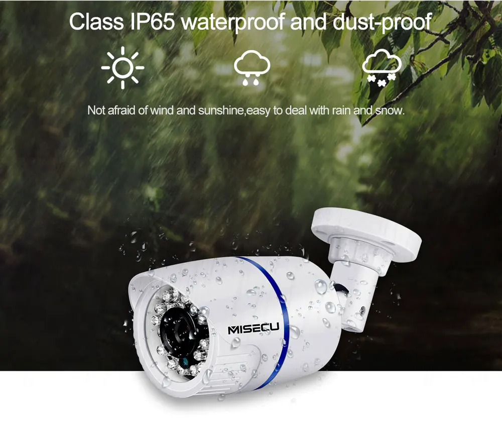 MISECU H.265 наружная IP камера PoE 1080P ABS чехол оповещения по электронной почте XMEye ONVIF P2P