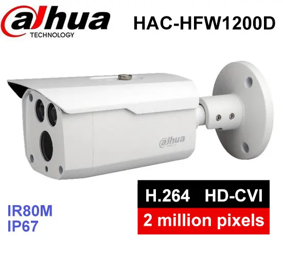 

Dahua HDCVI 1080P Bullet Camera 1/2.7" 2MP CMOS 1080P IR 80M IP67 HAC-HFW1200D security camera DH-HAC-HFW1200D camera