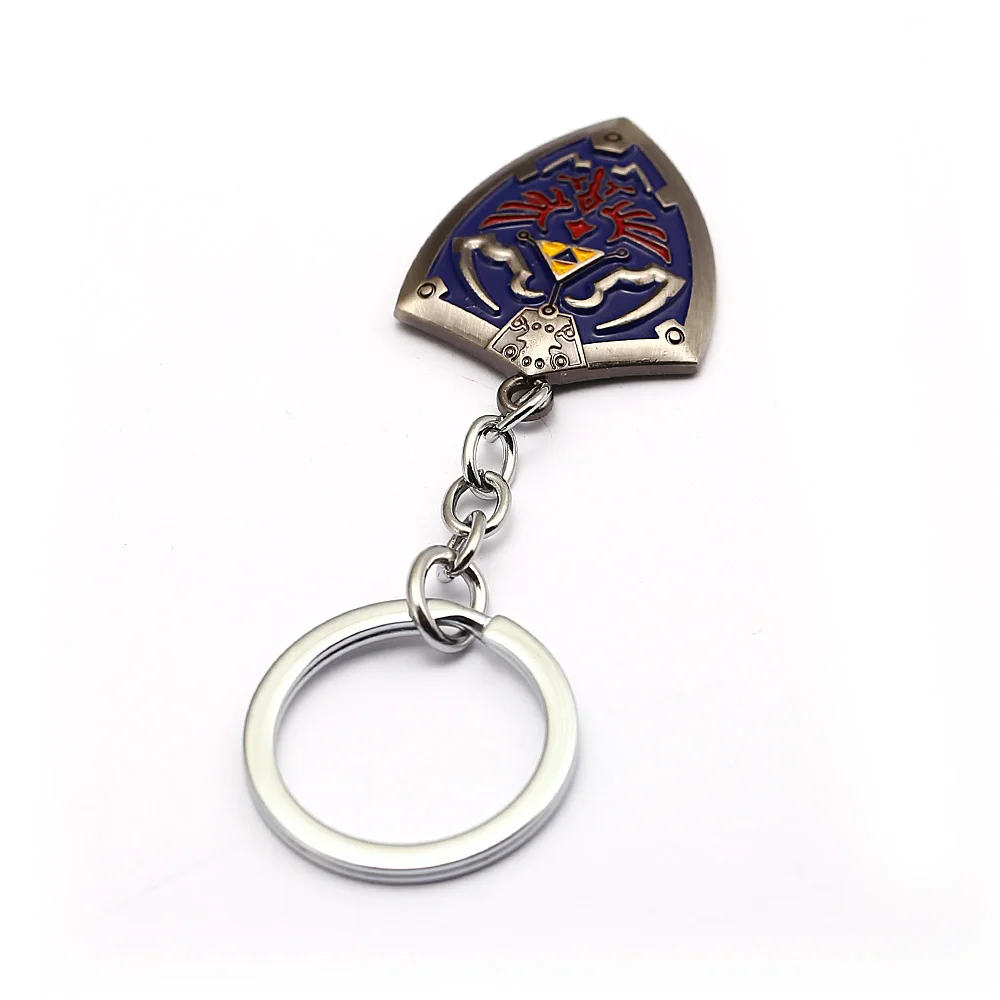 J Store juego clásico La leyenda de Zelda Llavero hombres metal shield colgante juego souvenir sleutelhanger llaveros