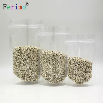 

100pcs Various Sizes Zip Lock Stand Up Transparent Bags Reclosable Plastic Packaging Bags Storage With Zipper Wholesale