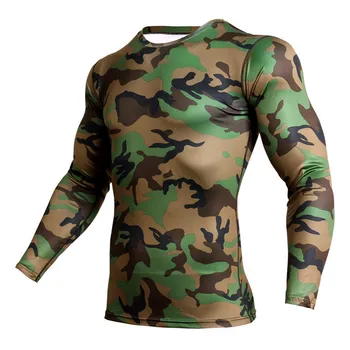 

New MMA Rashgard Compression Shirt Men Long Sleeve Fitness Running Sports T Shirt Gym Soccer Jersey Fitness t shirt Men