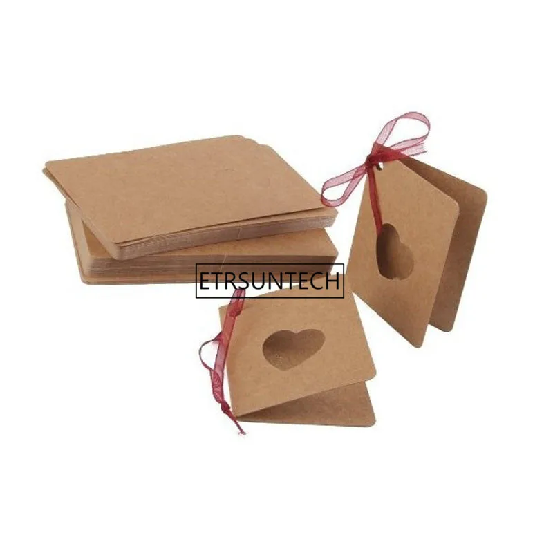 Kraft Paper Gift Tags Heart Blank Folded Tags Wedding Decor Gift Hang