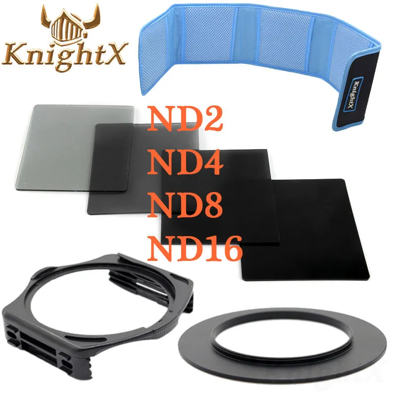 KnightX 49 мм 52 мм 58 мм 67 мм 72 мм 77 мм Градуированный цветной ND синий объектив Комплект фильтров для камеры Cokin P серии для Nikon Canon - Цвет: 7in1 A
