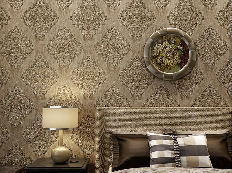 Beibehang 3D обои с глубоким тиснением, выгравированные европейские аристократические Дамасские обои для спальни гостиной
