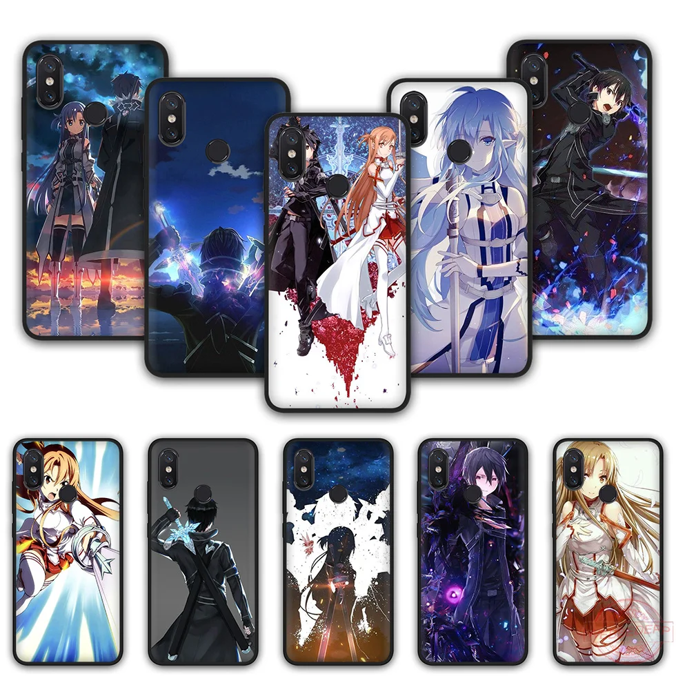 WEBBEDEPP SAO Anime TPU Phone Case for Xiaomi Mi 6 8 A2 Lite A1 F1 9 MAX 3 SE |