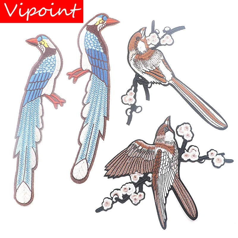 

VIPOINT embroidery big magpie patches bird patches badges applique patches for clothing XW-163
