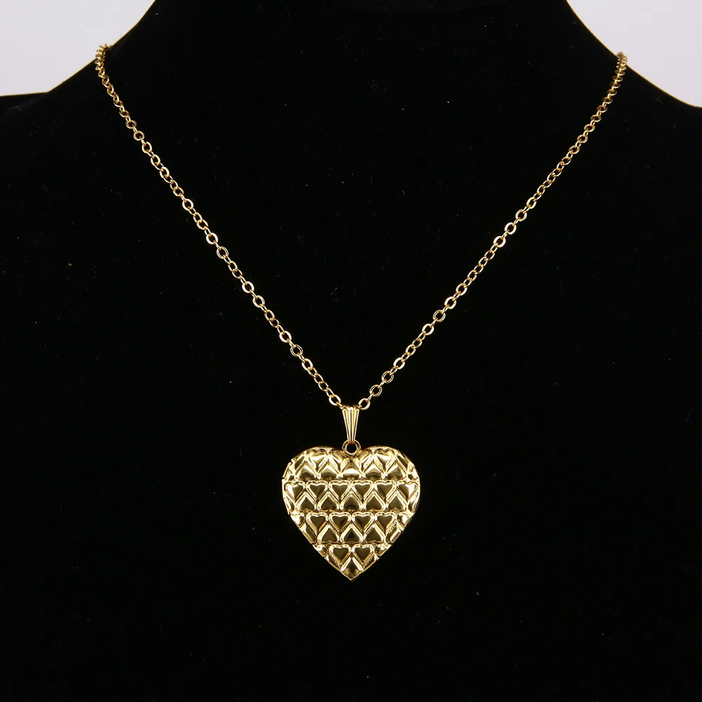 Цепочка с кулоном в форме сердца золотистого цвета|heart locket necklace|locket necklacefashion necklace |