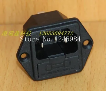 

[SA]AC AC outlet triangle combo panel mount connector socket with insurance PST-101FS--100PCS/LOT