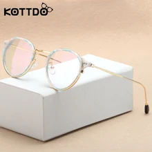 

KOTTDO New Fashion Women Round Eyewear Myopia Glasses Frames Optical Vintage Clear Lens Retro Eyeglasses Oculos De Grau Feminino