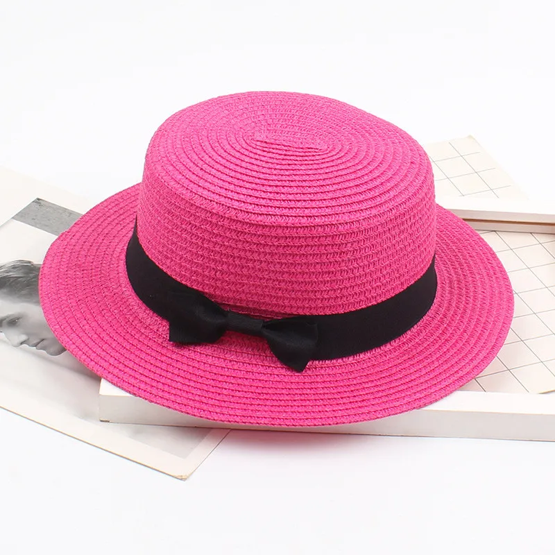 Простая дамская шляпа женская летняя Красивая однотонная модный козырек от солнца Соломенная пляжная шляпа от солнца chapeau femme ete