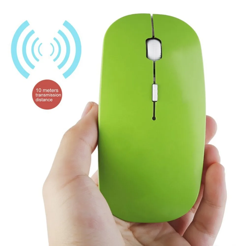 2,4 ГГц Беспроводная оптическая мышь, 4 клавиши, компьютерные мыши, USB 2,0, эргономичный дизайн, ультра тонкая модная мышь, красный, синий, зеленый