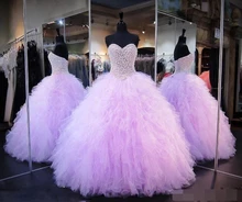 2019 Lilac Quinceanera Ball Gown Dresses Sweetheart Beaded Pearl Ruffles Corset Back Puffy Plus Size Formal Party Prom dress 2019 Lilac Quinceanera Ball Gown Dresses Sweetheart Beaded Pearl Ruffles Corset Back Puffy Plus Size Formal Party Prom dress