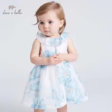Dave bella/летнее платье принцессы с цветочным рисунком для девочек; детская одежда на свадьбу и День рождения; Детские платья высокого качества; DB7189