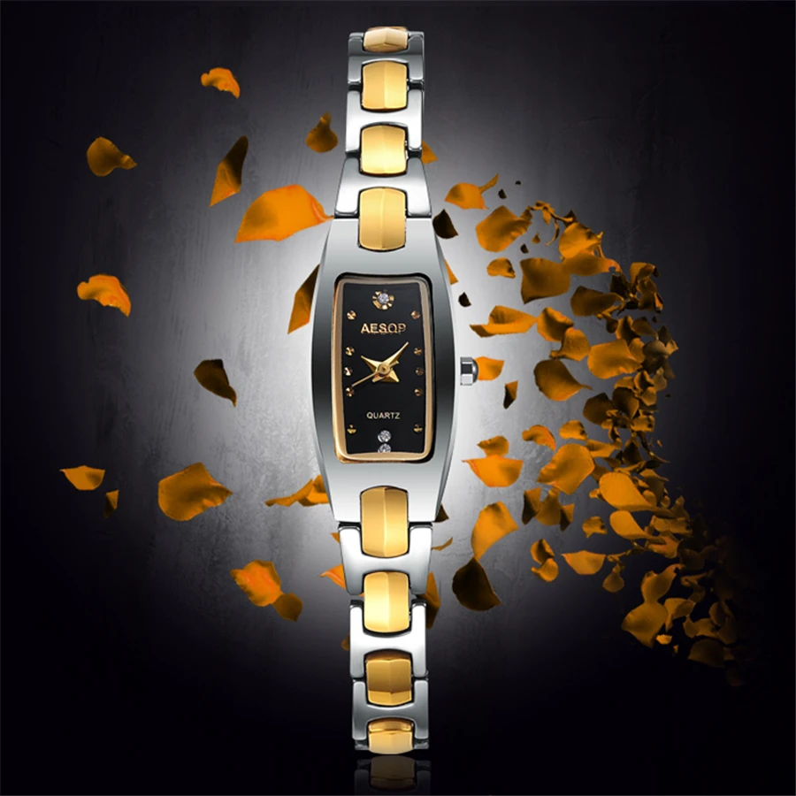 AESOP Women Watch Top Brand Luxury Waterproof Ladies Quartz Watch Stainless steel gold Watch Bracelet Women Watch