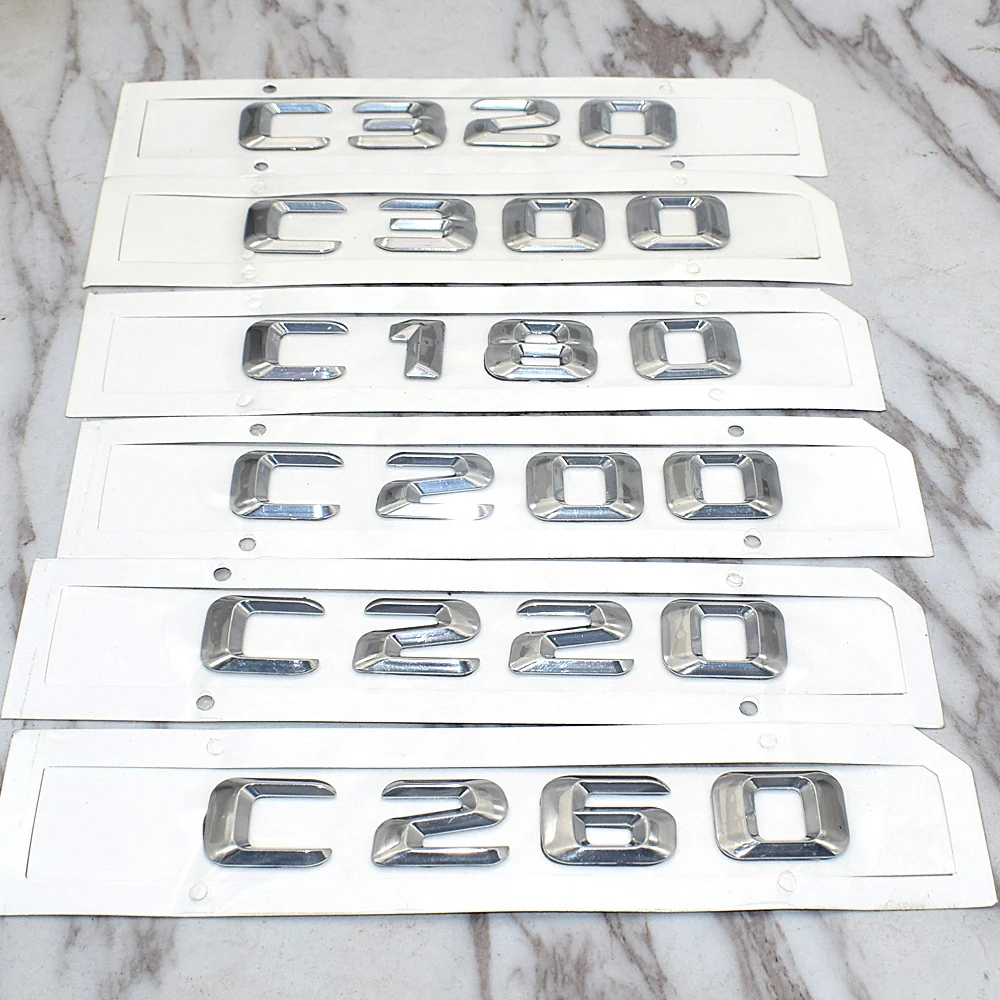 

Car Styling For Mercedes C-Class C180 C200 C220 C260 C280 C300 C320 Trunk Rear Emblem Badge Chrome Letters