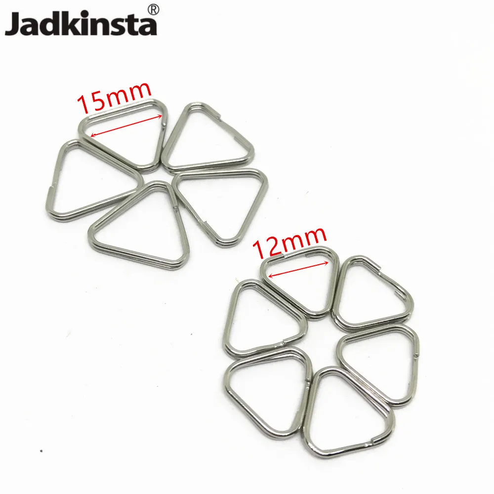 Jadkinsta 10PCS 12mm 15mm Stainless Steel Camera Strap Buckle Triangle Rings Hook Replacement Ring For Digital Camera Strap  (13)