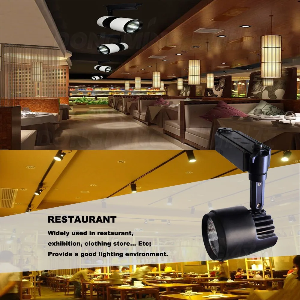 Luz para Loja Luz de Ponto Pces Atacado Integração Led Cob Faixa - Shopping Iluminação Lâmpada Cor Opcional Branco Preto 10 20w 21 10 pces atacado 20w integração led cob