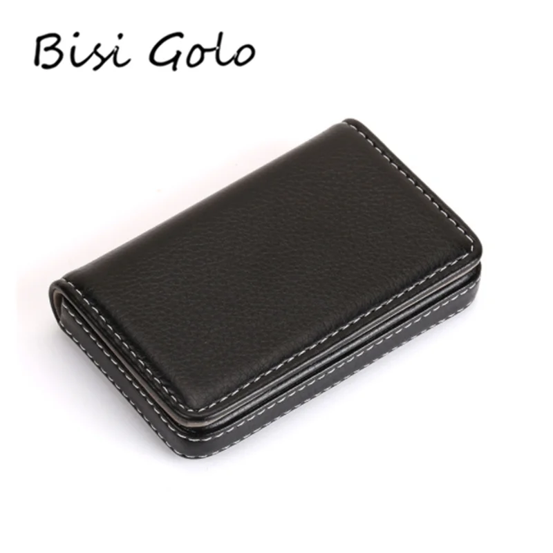 

BISI GORO 2020 Business Credit Card Holder Magnet Name Card Holder Large Capacity Classic Card Box PU Leather Fashion Card Case