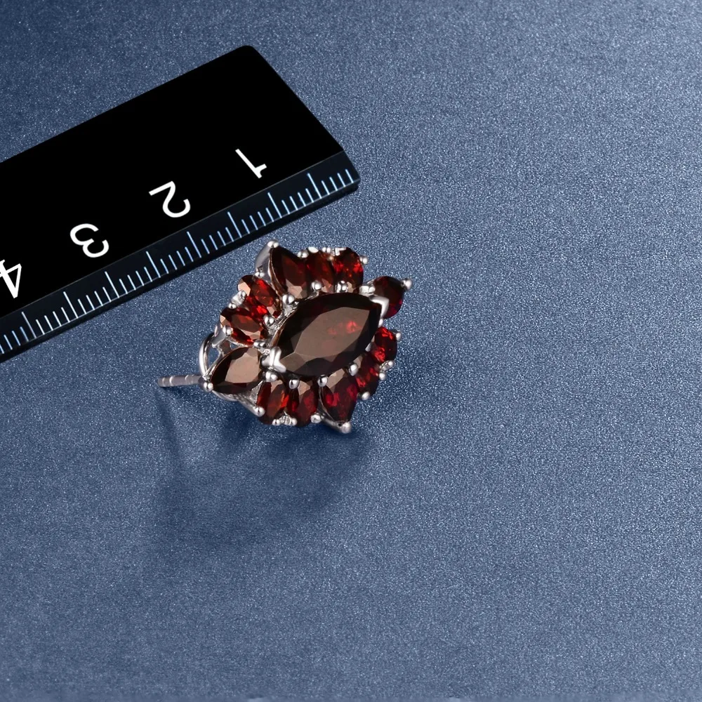 Hutang красный гранат клип серьги 14.5ct натуральный драгоценный камень ...