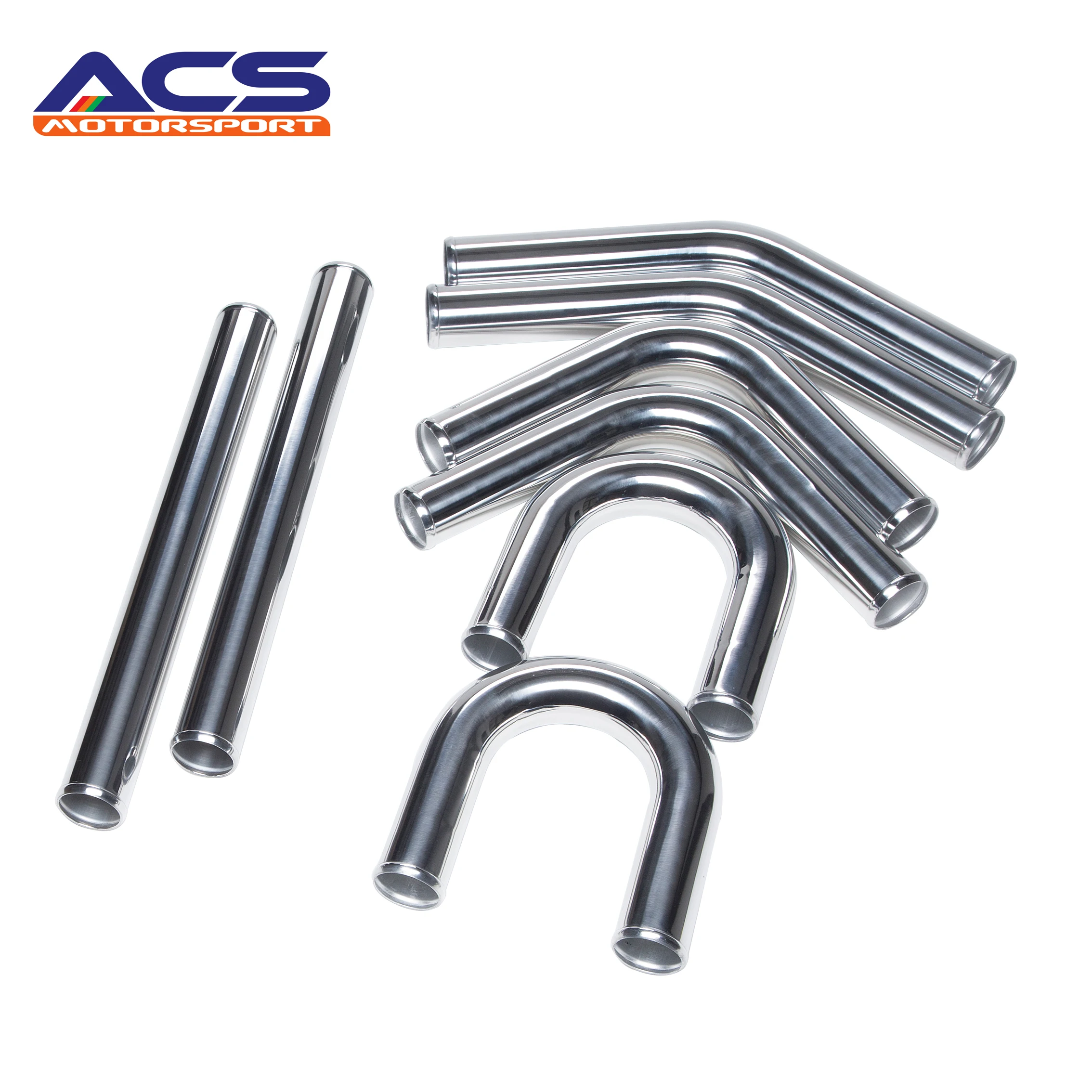 Universal Polished 2.5'' Aluminum FMIC Intercooler Piping Kit DIY