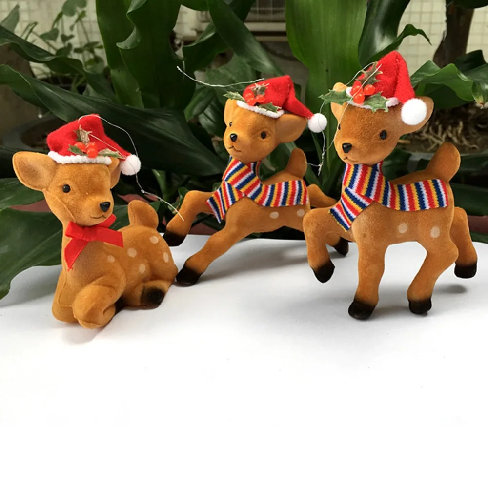 

New 1Pc Christmas Deer Ornaments Festival Party Xmas Tree Hanging Decor Toy gift HOT Christmas Party Pendant Random Sent